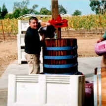 Steve Reynolds and Todd Norton making wine